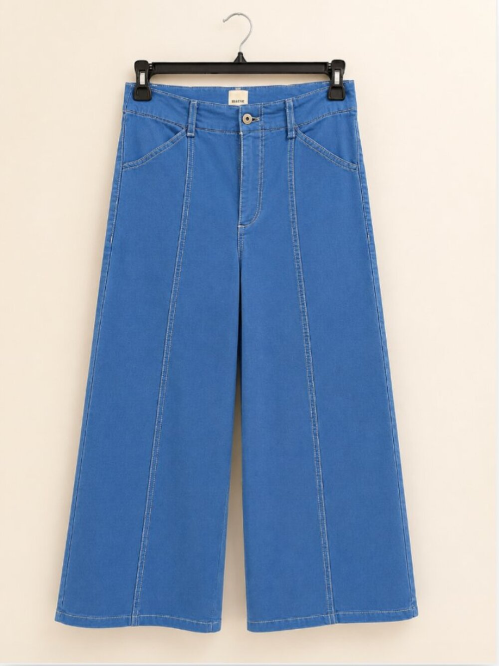 Maeve Delaney Crop Clean-Seamed High Rise Wide-Leg Jeans Size 28